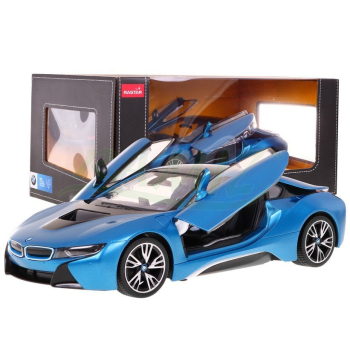 BMW i8 niebieskie RASTAR model 1:14 Zdalnie sterowane auto + pilot 2,4 GHz